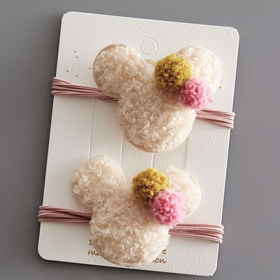 2/3/5 komada Vuneni medvjed Dječje kopče za kosu za djevojčice Plišane životinje Dječje ukosnice Ukosnice omotane tkaninom Elastične gumice za kosu Vezice Uže