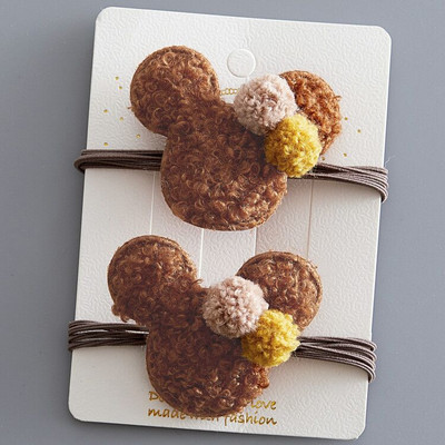 2/3/5 komada Vuneni medvjed Dječje kopče za kosu za djevojčice Plišane životinje Dječje ukosnice Ukosnice omotane tkaninom Elastične gumice za kosu Vezice Uže