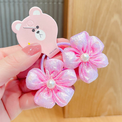 Mäkké elastické kvetinové vlasové pásky pre dievčatá so sladkými farebnými sponkami do vlasov, vlasové doplnky, gumičky do vlasov, držiaky do copu, detské čelenky