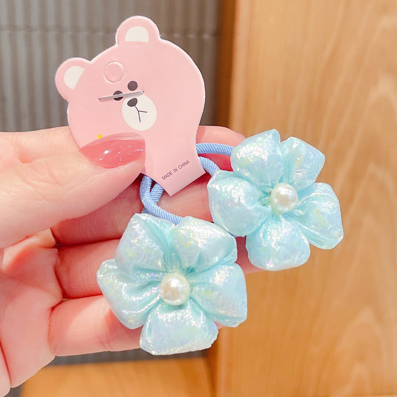 Mäkké elastické kvetinové vlasové pásky pre dievčatá so sladkými farebnými sponkami do vlasov, vlasové doplnky, gumičky do vlasov, držiaky do copu, detské čelenky