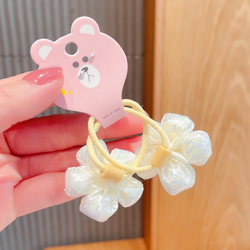 Mäkké elastické kvetinové vlasové pásky pre dievčatá so sladkými farebnými sponkami do vlasov, vlasové doplnky, gumičky do vlasov, držiaky do copu, detské čelenky