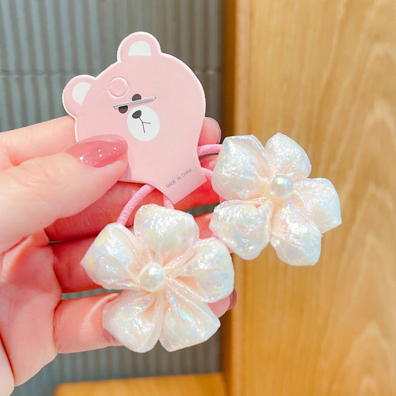 Mäkké elastické kvetinové vlasové pásky pre dievčatá so sladkými farebnými sponkami do vlasov, vlasové doplnky, gumičky do vlasov, držiaky do copu, detské čelenky