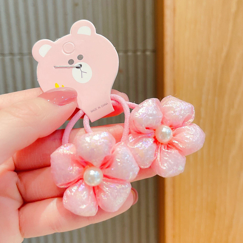 Mäkké elastické kvetinové vlasové pásky pre dievčatá so sladkými farebnými sponkami do vlasov, vlasové doplnky, gumičky do vlasov, držiaky do copu, detské čelenky