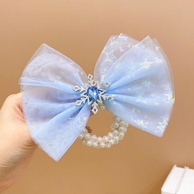 Arc cu perle strasuri coroana elastica banda de par fetita copii copii frânghie par inel cravata femei scrunchies accesorii pentru par articole pentru acoperirea capului