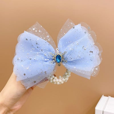 Arc cu perle strasuri coroana elastica banda de par fetita copii copii frânghie par inel cravata femei scrunchies accesorii pentru par articole pentru acoperirea capului