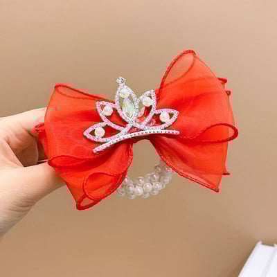 Arc cu perle strasuri coroana elastica banda de par fetita copii copii frânghie par inel cravata femei scrunchies accesorii pentru par articole pentru acoperirea capului