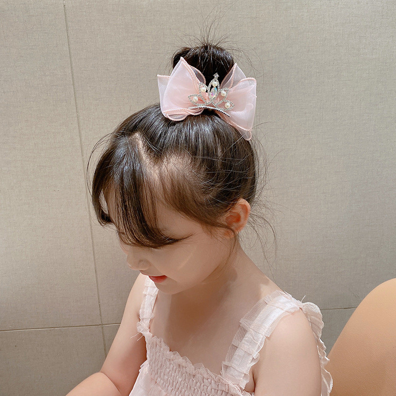 Arc cu perle strasuri coroana elastica banda de par fetita copii copii frânghie par inel cravata femei scrunchies accesorii pentru par articole pentru acoperirea capului