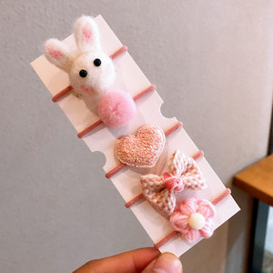 Őszi és téli új gyapjú filc öltöny Gyerek fejfedő Rajzfilm táska kis gumiszalag masni csomó haj kötél