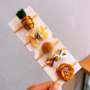 Őszi és téli új gyapjú filc öltöny Gyerek fejfedő Rajzfilm táska kis gumiszalag masni csomó haj kötél