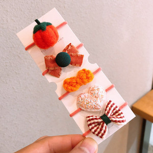 Őszi és téli új gyapjú filc öltöny Gyerek fejfedő Rajzfilm táska kis gumiszalag masni csomó haj kötél