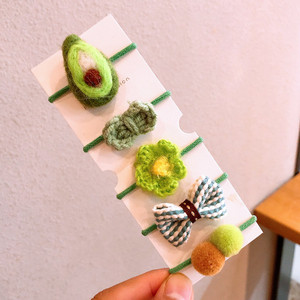 Őszi és téli új gyapjú filc öltöny Gyerek fejfedő Rajzfilm táska kis gumiszalag masni csomó haj kötél