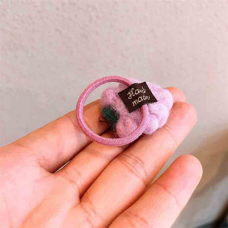 Őszi és téli új gyapjú filc öltöny Gyerek fejfedő Rajzfilm táska kis gumiszalag masni csomó haj kötél