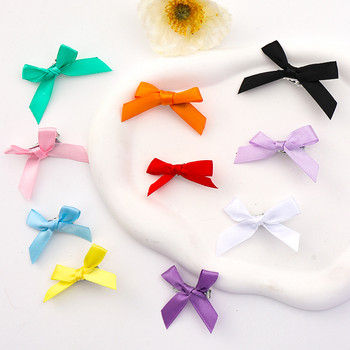 10 τμχ/συσκευασία Παιδικά κουμπάκια με λευκό παπιγιόν Φιόγκος Μαθητικής κορδέλας BBclps Φουρκέτες για μικρά κορίτσια Πολύχρωμες λαβές μαλλιών Αξεσουάρ μαλλιών
