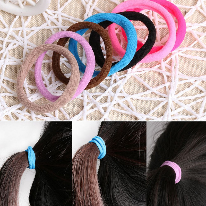 10 kom/lot Visokokvalitetne slatke ženske djevojke od elastičnog užeta Traka za kosu u boji slatkiša Držač za konjski rep za kosu Traka za kosu