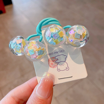 Lány aranyos rugalmas hajpántok Édes lány hajkiegészítők Hajkötők lófarok tartók Gyümölcsös fejpántok kristálygömbből