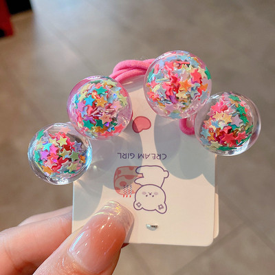 Lány aranyos rugalmas hajpántok Édes lány hajkiegészítők Hajkötők lófarok tartók Gyümölcsös fejpántok kristálygömbből