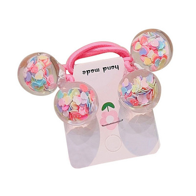 Lány aranyos rugalmas hajpántok Édes lány hajkiegészítők Hajkötők lófarok tartók Gyümölcsös fejpántok kristálygömbből