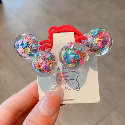 Lány aranyos rugalmas hajpántok Édes lány hajkiegészítők Hajkötők lófarok tartók Gyümölcsös fejpántok kristálygömbből