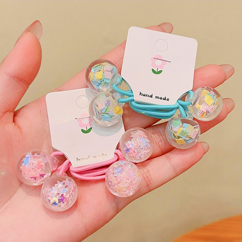 Lány aranyos rugalmas hajpántok Édes lány hajkiegészítők Hajkötők lófarok tartók Gyümölcsös fejpántok kristálygömbből