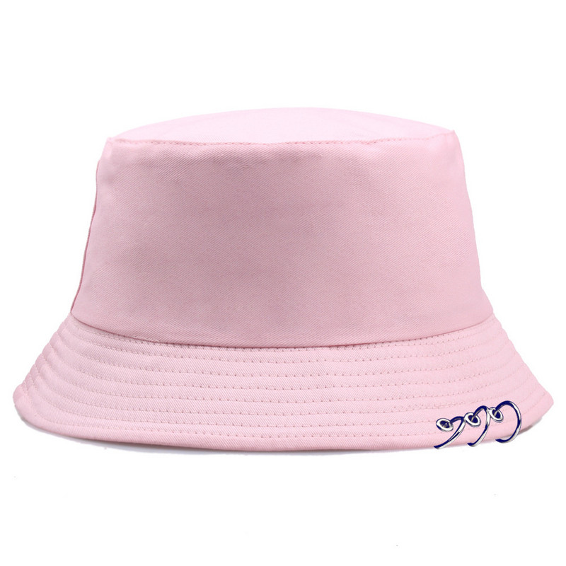 Pălărie cu găleată Femei Bărbați Vară, primăvară, Pescar, șapcă cu inele Hip Hop, partea superioară plată, culoare solidă, modă coreeană, Bob Gorro, Kpop, nou HT090