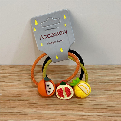 3PC NOVO Slatko ljetno voće Sezona Crtić Dječja kosa Mali krug za kosu Dodaci za kosu U boji ananasa Uže za kosu za bebe