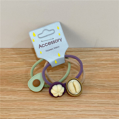 3PC NOVO Slatko ljetno voće Sezona Crtić Dječja kosa Mali krug za kosu Dodaci za kosu U boji ananasa Uže za kosu za bebe