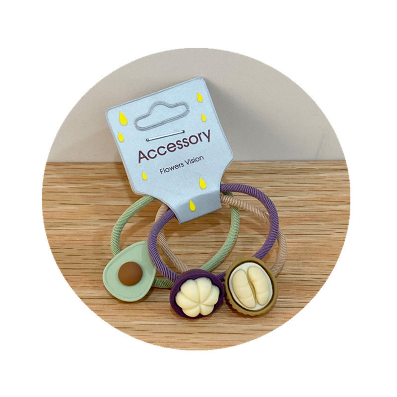 3PC NOVO Slatko ljetno voće Sezona Crtić Dječja kosa Mali krug za kosu Dodaci za kosu U boji ananasa Uže za kosu za bebe