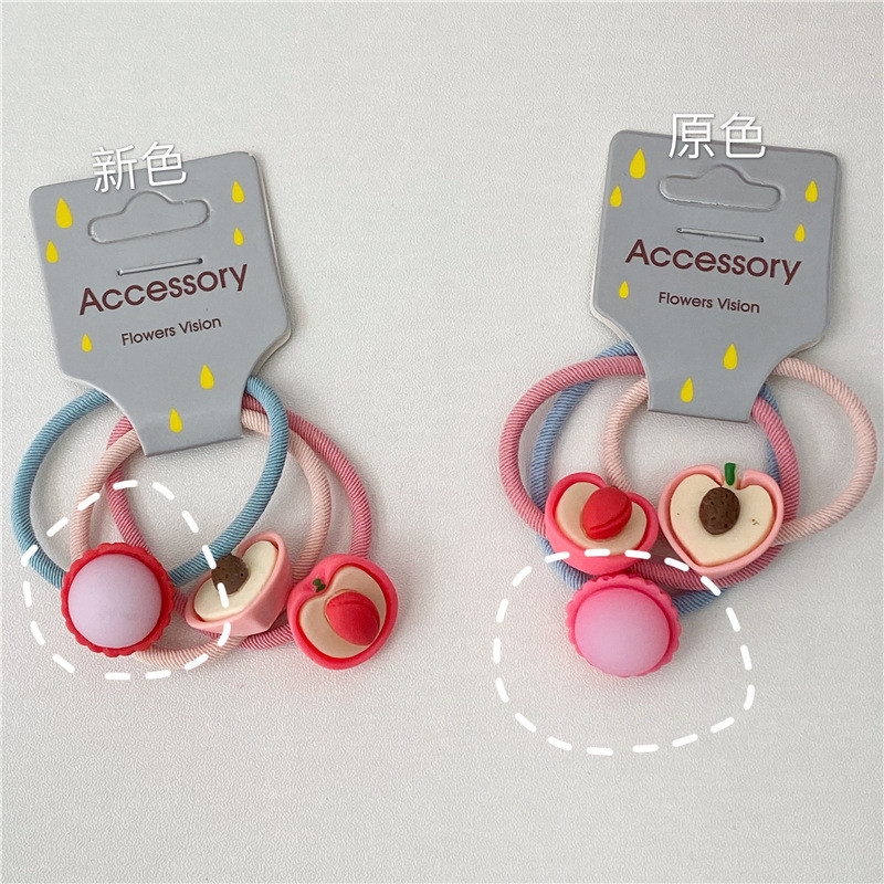 3PC NOVO Slatko ljetno voće Sezona Crtić Dječja kosa Mali krug za kosu Dodaci za kosu U boji ananasa Uže za kosu za bebe