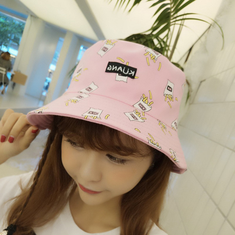 Pălărie cu banane față-verso șapcă găleată femei unisex bumbac hip hop tort model cartofi prăjiți vară doamne legume pălării de pescuit