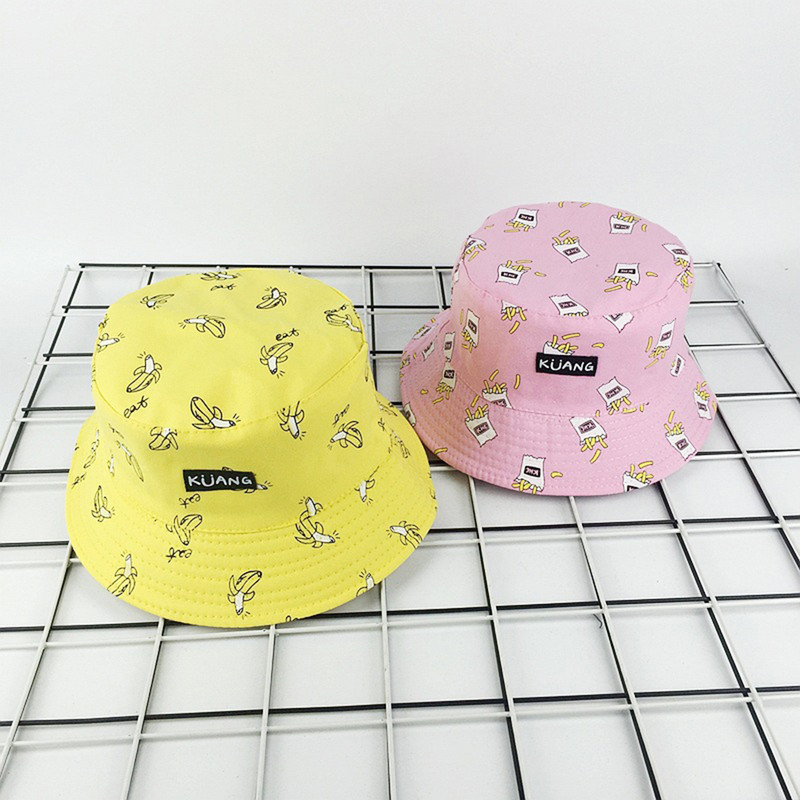 Pălărie cu banane față-verso șapcă găleată femei unisex bumbac hip hop tort model cartofi prăjiți vară doamne legume pălării de pescuit
