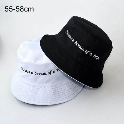 Siuvinėjimas Raidžių kibiro kepurė Moteriška dvipusė kibiro kepurė Sulankstoma lauko apsauga nuo saulės Kepurės Žvejyba Medžioklė Apsaugos nuo saulės kepurės