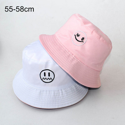 Siuvinėjimas Raidžių kibiro kepurė Moteriška dvipusė kibiro kepurė Sulankstoma lauko apsauga nuo saulės Kepurės Žvejyba Medžioklė Apsaugos nuo saulės kepurės