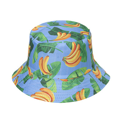 FOXMOTHER Nouă Primăvară Vară Negru Alb Galben Culoare Frunză Fructe Banane Imprimare Pălărie de Pescar Căciuli de Pescuit Soare Adulti Femeie Barbat