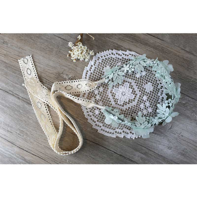 Nou-născut lungă dantelă panglică floare bentita dulce prințesă bentițe coroană fete fotografie prop accesorii pentru cap Accesorii pentru păr