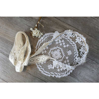 Nou-născut lungă dantelă panglică floare bentita dulce prințesă bentițe coroană fete fotografie prop accesorii pentru cap Accesorii pentru păr