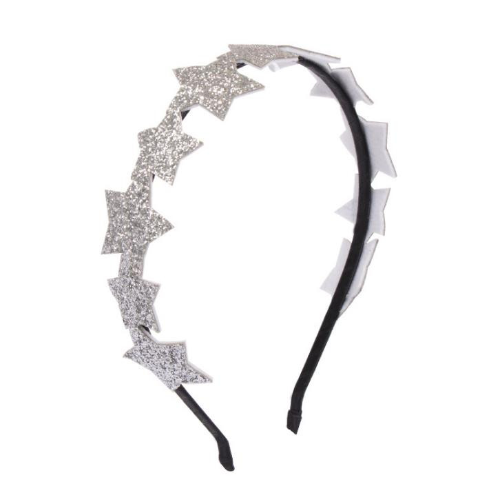 lány fejpánt divatos elasztikus fejpántok haj kiegészítők gyerekeknek gyerek hajdíszek karika csillogó csillag hajpánt K1