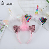 Trake za kosu za djevojčice sa svjetlima Pokrivala za glavu princeze Jednorog LED svjetleća traka za glavu Dječja gumica za kosu Dekoracije za rođendanske zabave