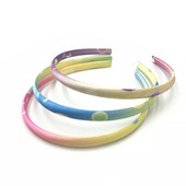10 τεμάχια/παρτίδα 10mm Rainbow Satin Covered Hairbands για γυναίκες κορίτσια Παιδικά ελαστικά μασίφ σατέν κορδέλες μαλλιών DIY Headband Hair Hoop