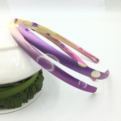 10 τεμάχια/παρτίδα 10mm Rainbow Satin Covered Hairbands για γυναίκες κορίτσια Παιδικά ελαστικά μασίφ σατέν κορδέλες μαλλιών DIY Headband Hair Hoop