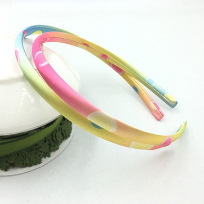 10 τεμάχια/παρτίδα 10mm Rainbow Satin Covered Hairbands για γυναίκες κορίτσια Παιδικά ελαστικά μασίφ σατέν κορδέλες μαλλιών DIY Headband Hair Hoop