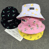 Water Bucket Hat Férfi Női Nyári Sapka Banán Print Sárga Kalap Hip Hop Horgász Halász Kalap