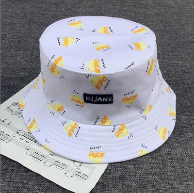 Water Bucket Hat Férfi Női Nyári Sapka Banán Print Sárga Kalap Hip Hop Horgász Halász Kalap