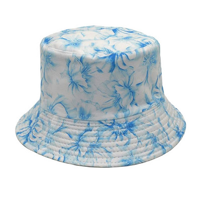 Kvetinová potlač rybárskeho klobúka módny ležérny umývadlový klobúk pre ženy obojstranný vedrový klobúk cool klobúk obrovský klobúk