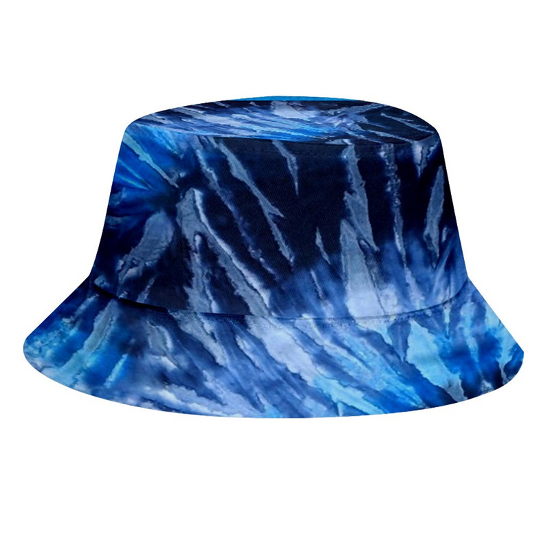 38 # Coreeană Adulti Copii Vară Pălărie pliabilă găleată 3d Cravată Vopsită Tip Hip Hop Boruri late Plajă Protecție Uv Cap rotund Pescar