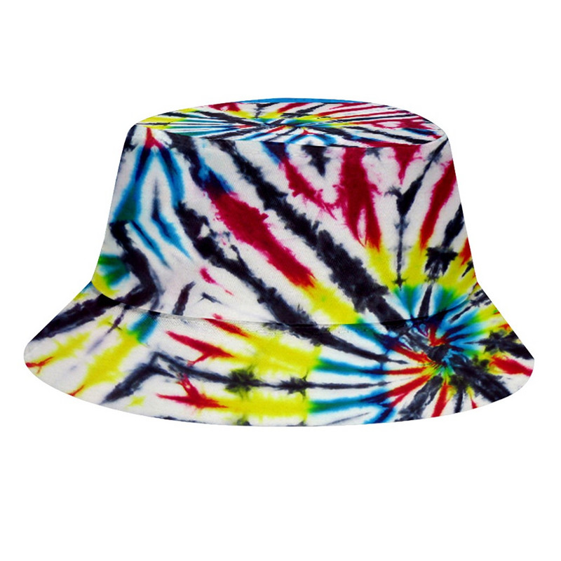 38 # Coreeană Adulti Copii Vară Pălărie pliabilă găleată 3d Cravată Vopsită Tip Hip Hop Boruri late Plajă Protecție Uv Cap rotund Pescar