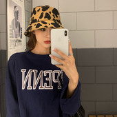 Šeširi s kantom Dizajnerski šešir Ženska jesen/zima Vunena topla ribarska kapa Modni šešir za umivaonik s uzorkom leoparda i kravljim uzorkom