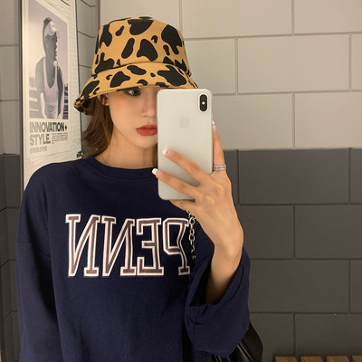 Šeširi s kantom Dizajnerski šešir Ženska jesen/zima Vunena topla ribarska kapa Modni šešir za umivaonik s uzorkom leoparda i kravljim uzorkom