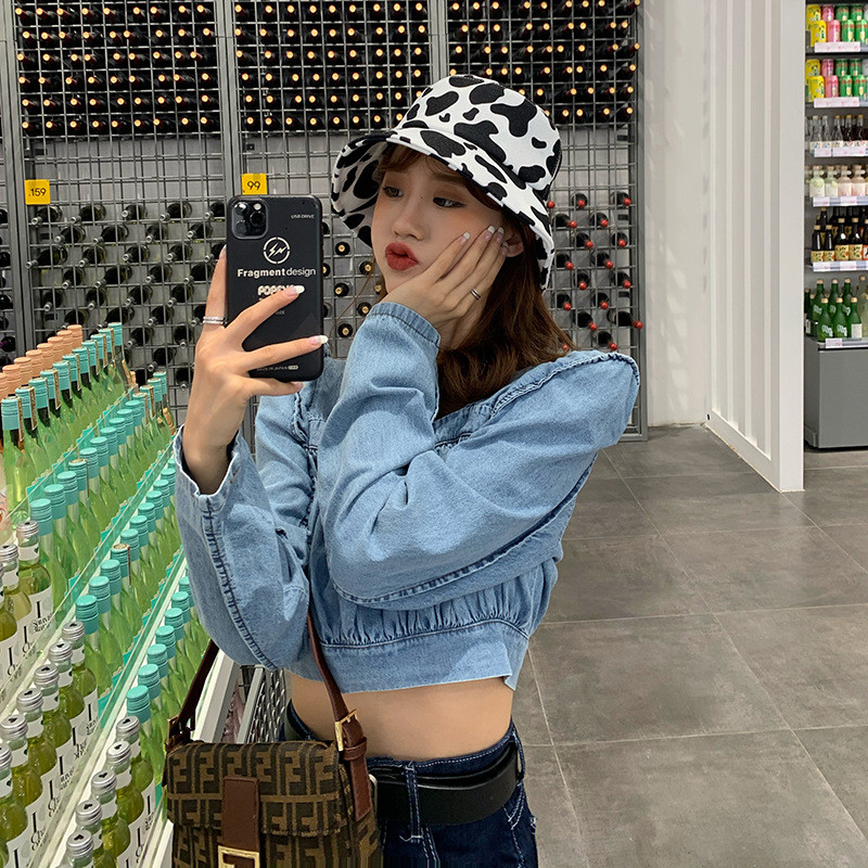 Šeširi s kantom Dizajnerski šešir Ženska jesen/zima Vunena topla ribarska kapa Modni šešir za umivaonik s uzorkom leoparda i kravljim uzorkom