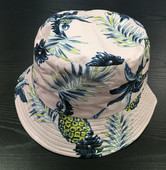 Női virágmintás vödörsapka Lady Girls levélmintás kalap Női pamut halászsapka fekete béléssel Rózsaszín sötétkék napvédő kalapok