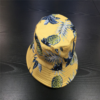 Női virágmintás vödörsapka Lady Girls levélmintás kalap Női pamut halászsapka fekete béléssel Rózsaszín sötétkék napvédő kalapok